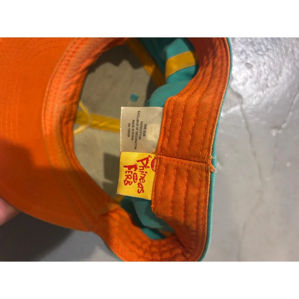 Disney Perry the Platypus Hat Unisex One Size Teal fitted Flat Brim Cap